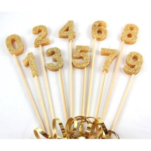 Glitter Number Candles