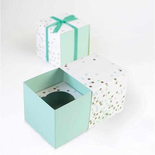 mint confetti cupcake gift box