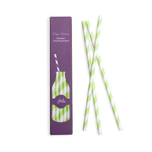 Apple Green Paper Straws
